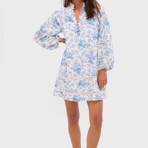 Tuckernuck Blue and White Floral Cotton Caftan